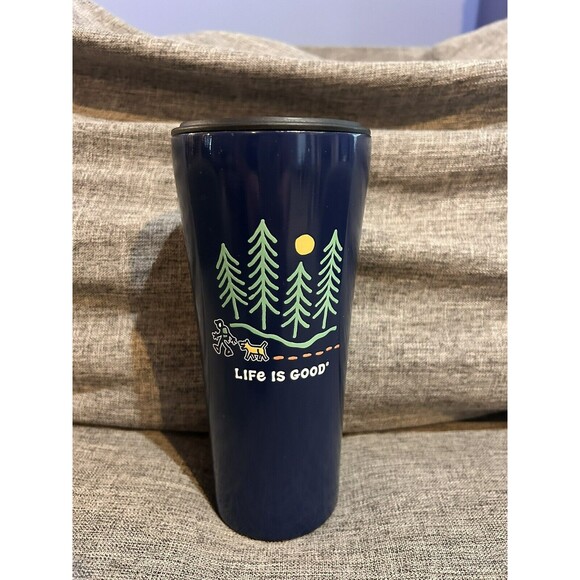 Life Is Good Tumbler Stainless Steel Insulated Cup 24 Oz With Lid - Picture 1 of 7